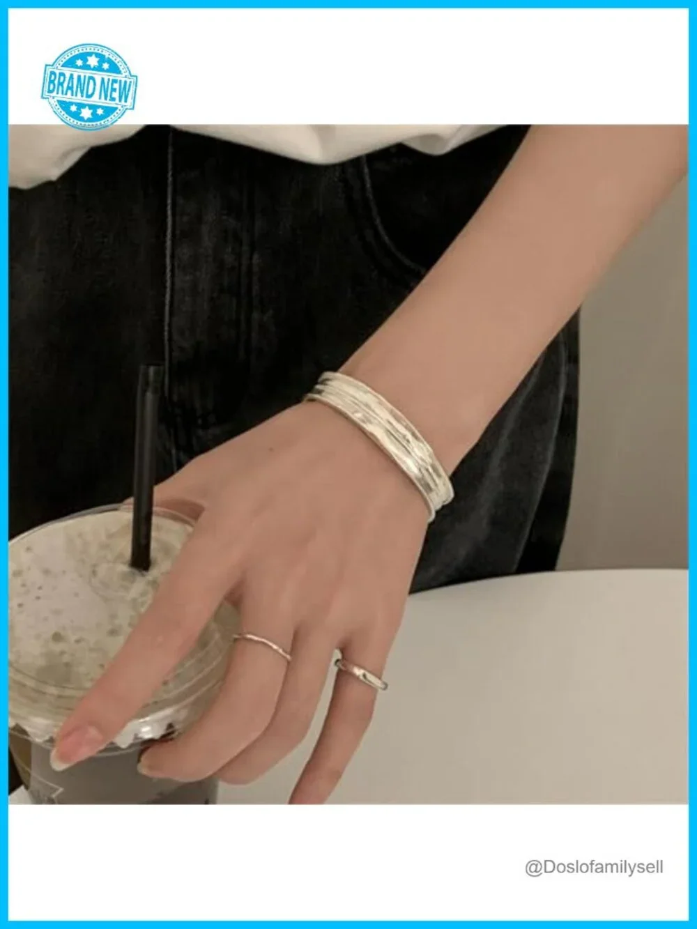 925 Sterling Silver Bangles Open Adjustable Cuff Bracelets for Women Stackable
